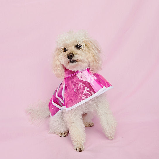 Pink top dog raincoat